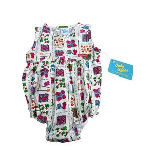 Vintage Baby Bgosh OshKosh Garden Print Sleeveless Bubble Romper 6-9M USA NWT